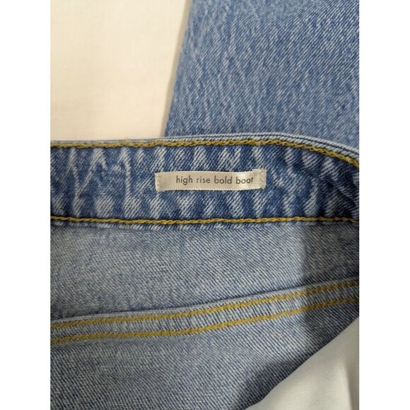 Wrangler womens 14 high rise bold boot cut distressed light jeans 32" inseam B7 - Picture 8 of 11